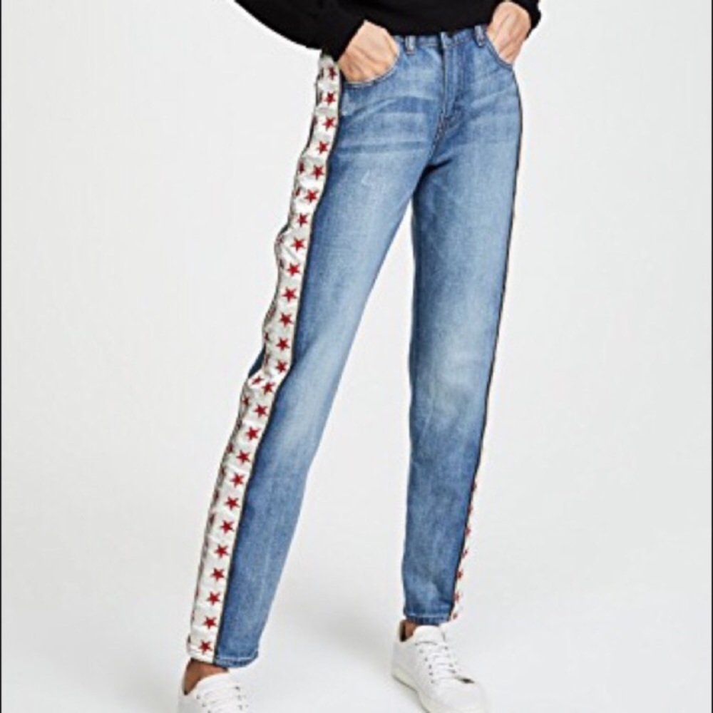 Maison Scotch embroidered star stripe jeans